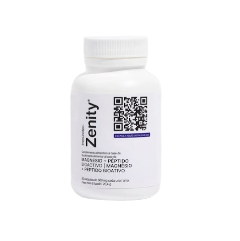 Caja de Zenity de Immunotec, suplemento con magnesio y péptidos para el descanso nocturno