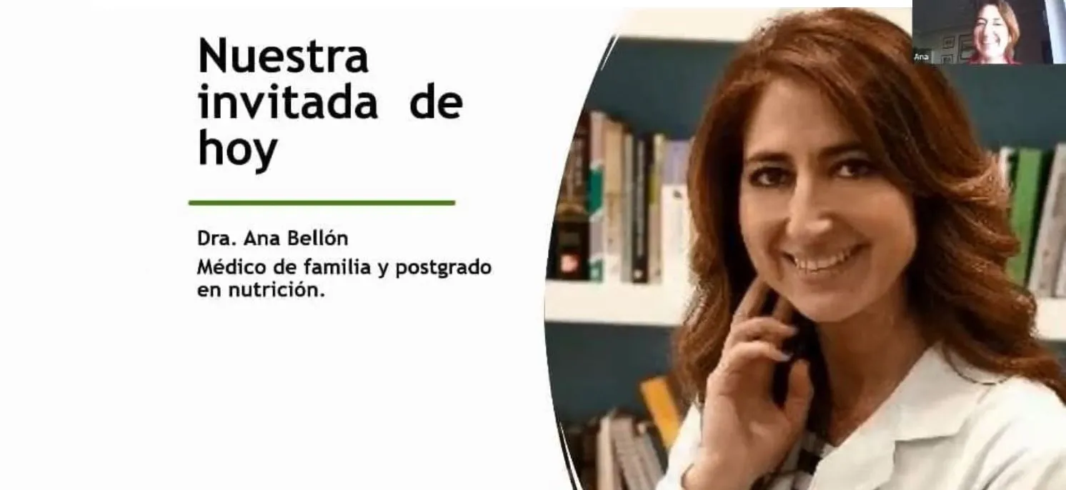 Imagen de invitación a una charla informativa sobre envejecimiento celular impartida por la Dra. Ana Bellón