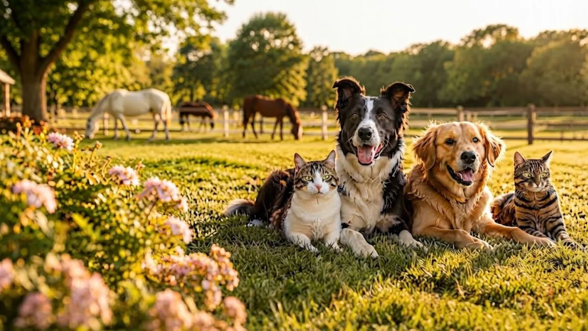 Perros, gatos y caballos en un entorno natural, relacionados con el estrés oxidativo y el glutatión