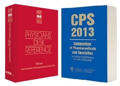 Libros de referencia médica de Estados Unidos (PDR) y Canadá (CPS) que incluyen información científica relacionada con Immunocal y glutatión