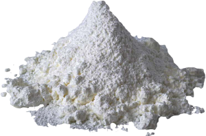 Polvo blanco de Immunocal, similar a la leche en polvo