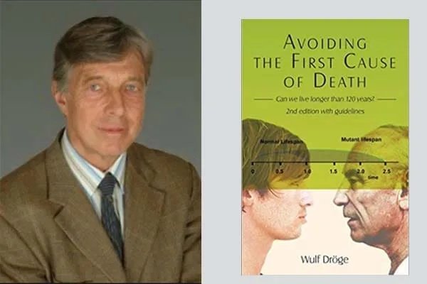 Dr. Wulf Dröge junto a su libro sobre nutrición y salud celular, creador de Immunocal Platinum basado en cisteína bioactiva