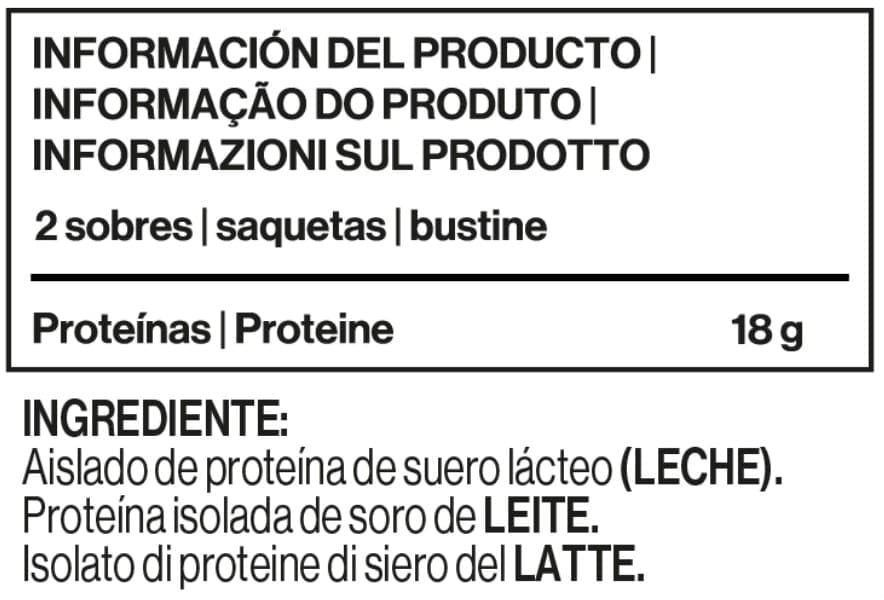 Tabla que detalla la información nutricional de Immunocal
