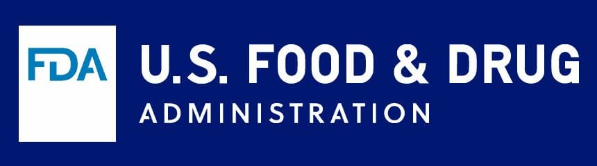 Certificación FDA en seguridad alimentaria Logo de la FDA, indicando que los productos cumplen con normas de seguridad y regulación de alimentos y suplementos en Estados Unidos