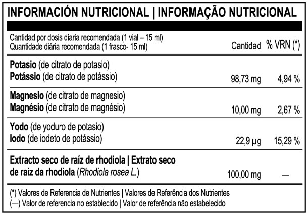 Informacion Nutricional K21+ Tabla que detalla la información nutricional de Immunocal